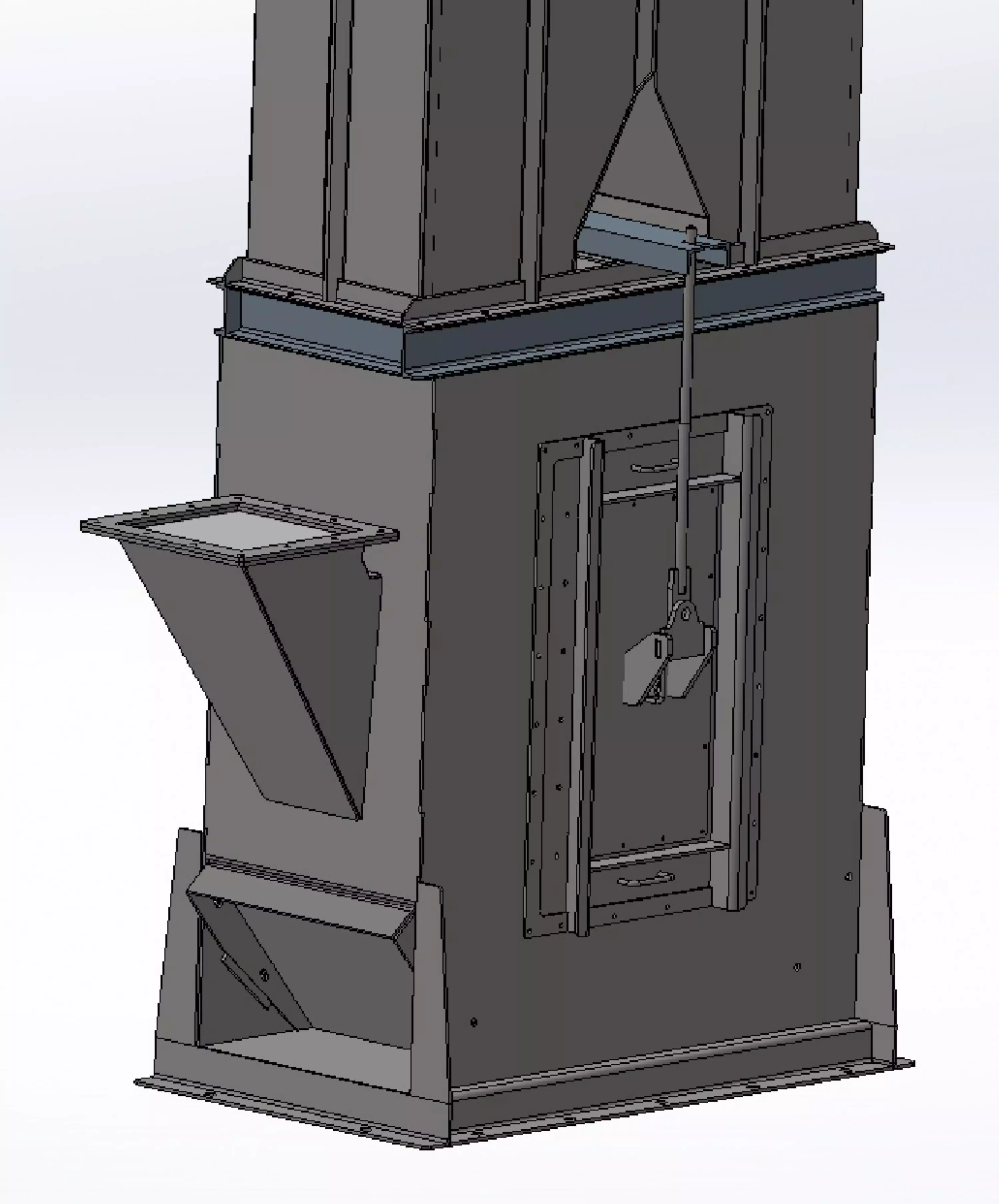 400x17000 mm chain bucket elevator 3D model_5