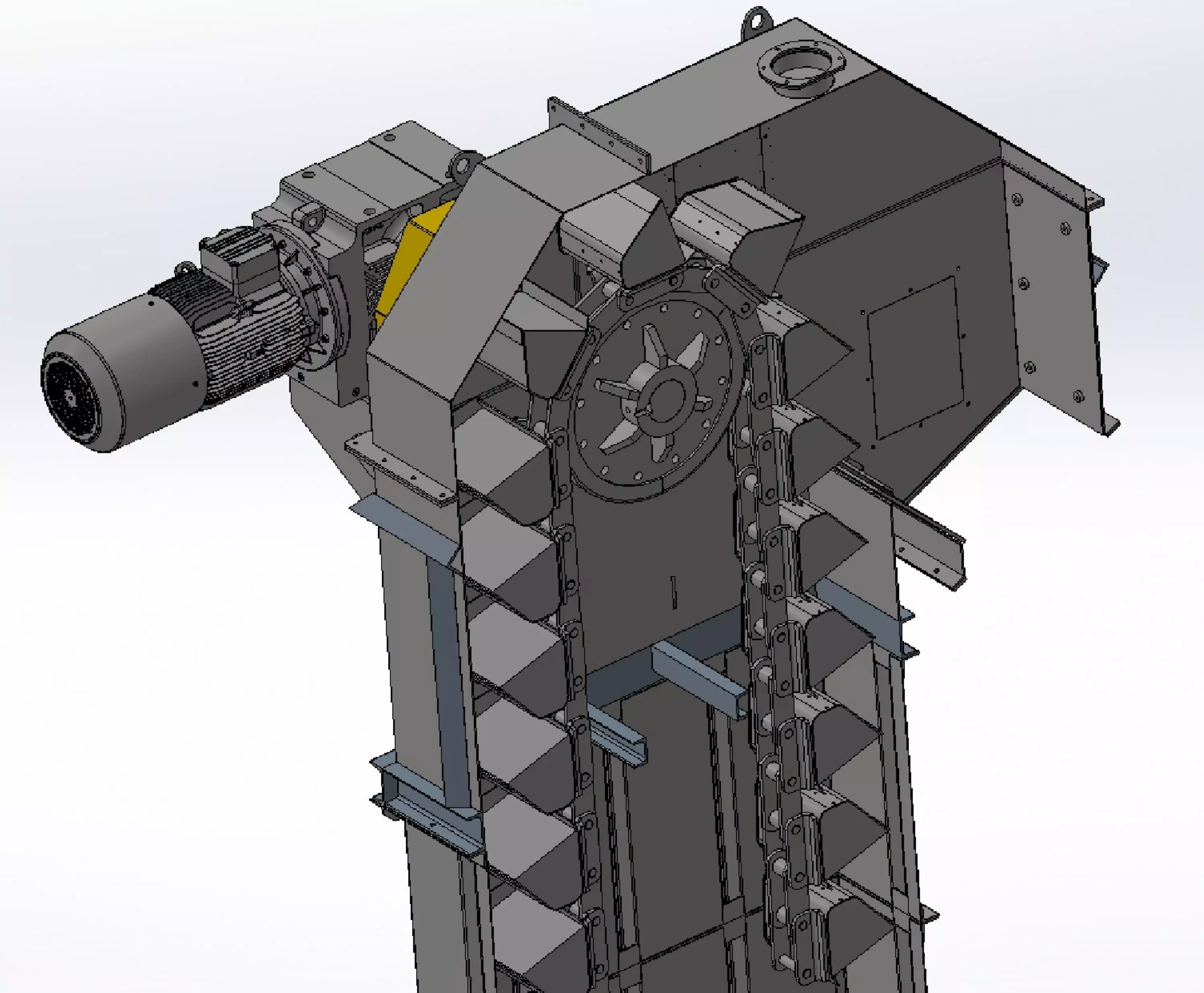 400x17000 mm chain bucket elevator 3D model_0