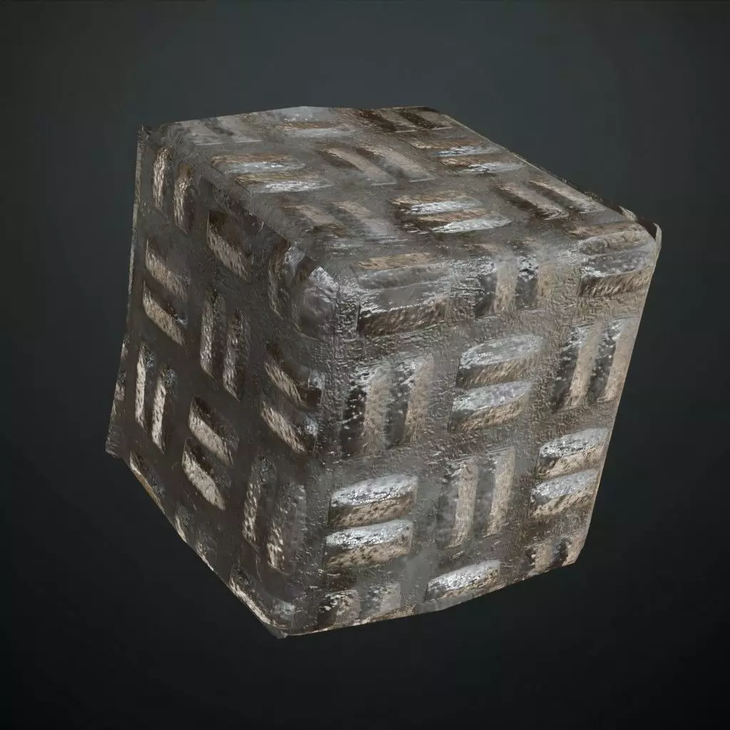 Diamond Metal Plate Nine PBR Seamless Texture_4