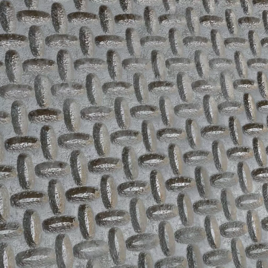 Diamond Metal Plate One PBR Seamless Texture_3
