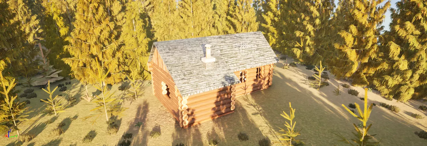 old cottage house Low-poly 3D model_1