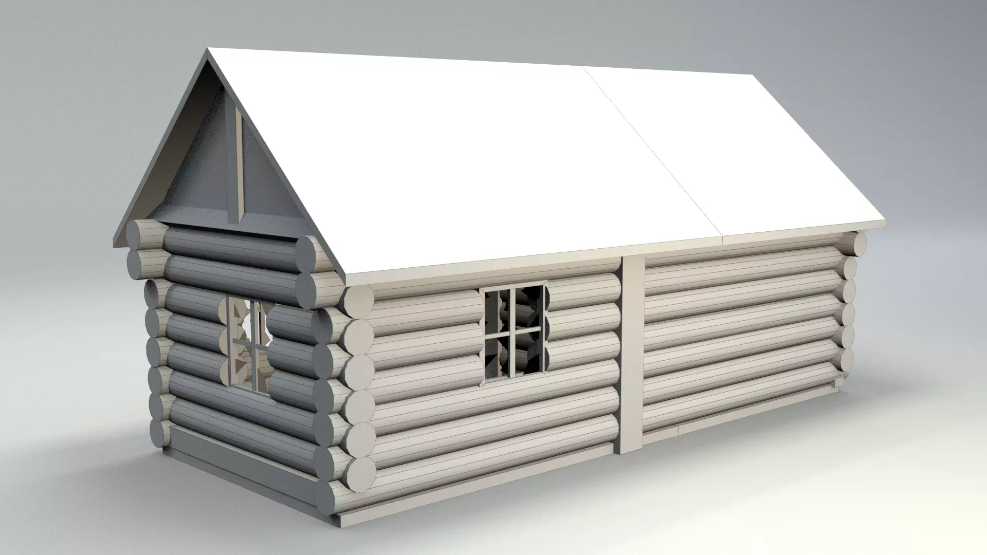 old cottage house Low-poly 3D model_7