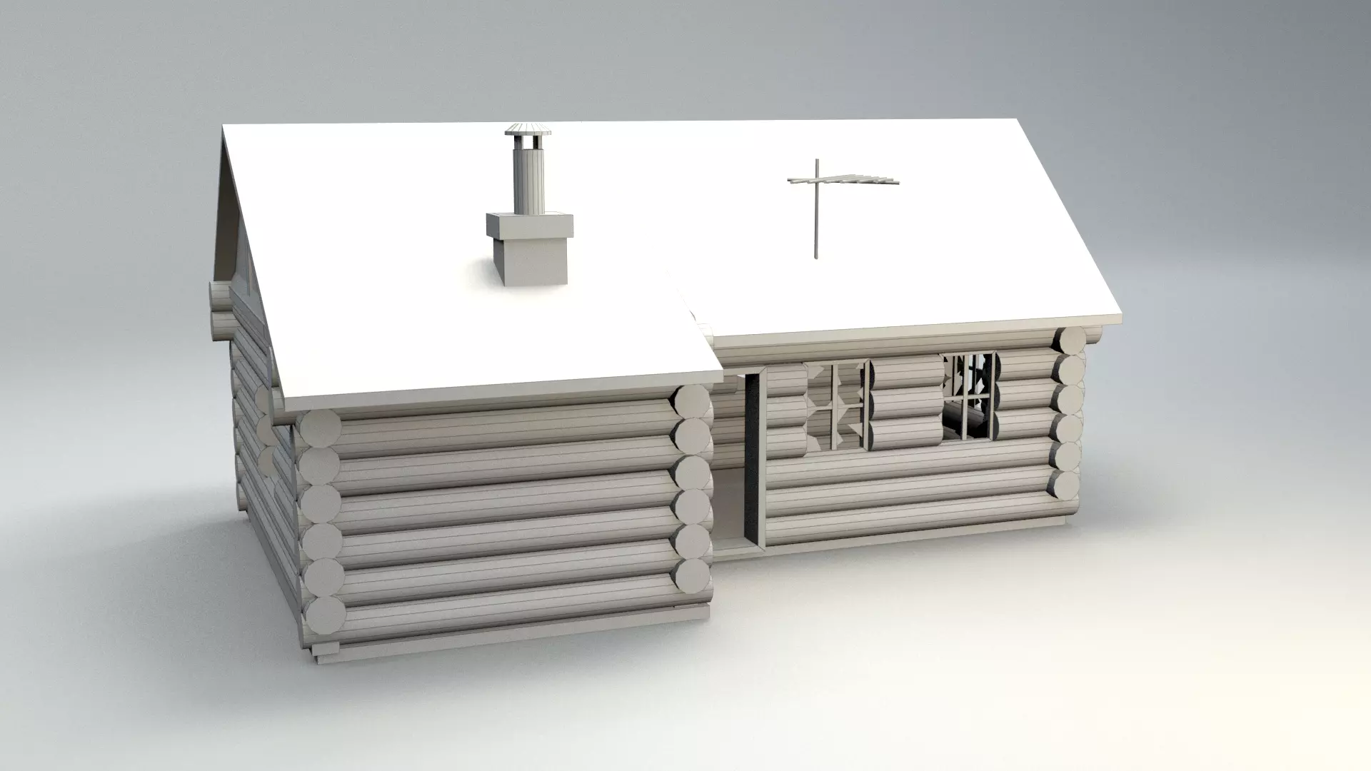 old cottage house Low-poly 3D model_8