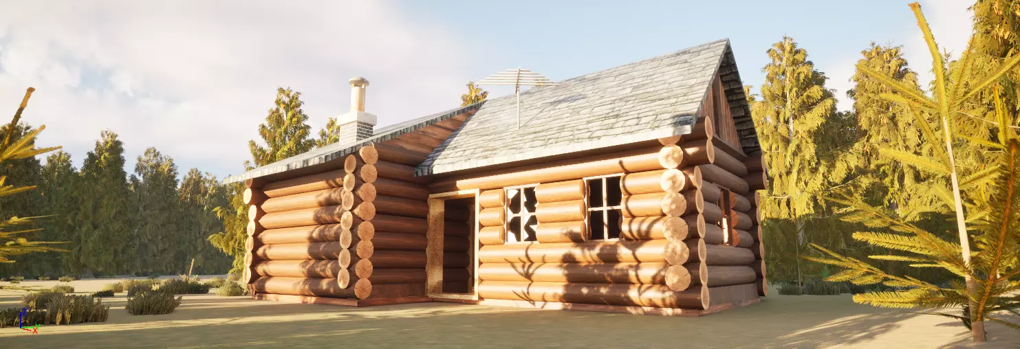 old cottage house Low-poly 3D model_3