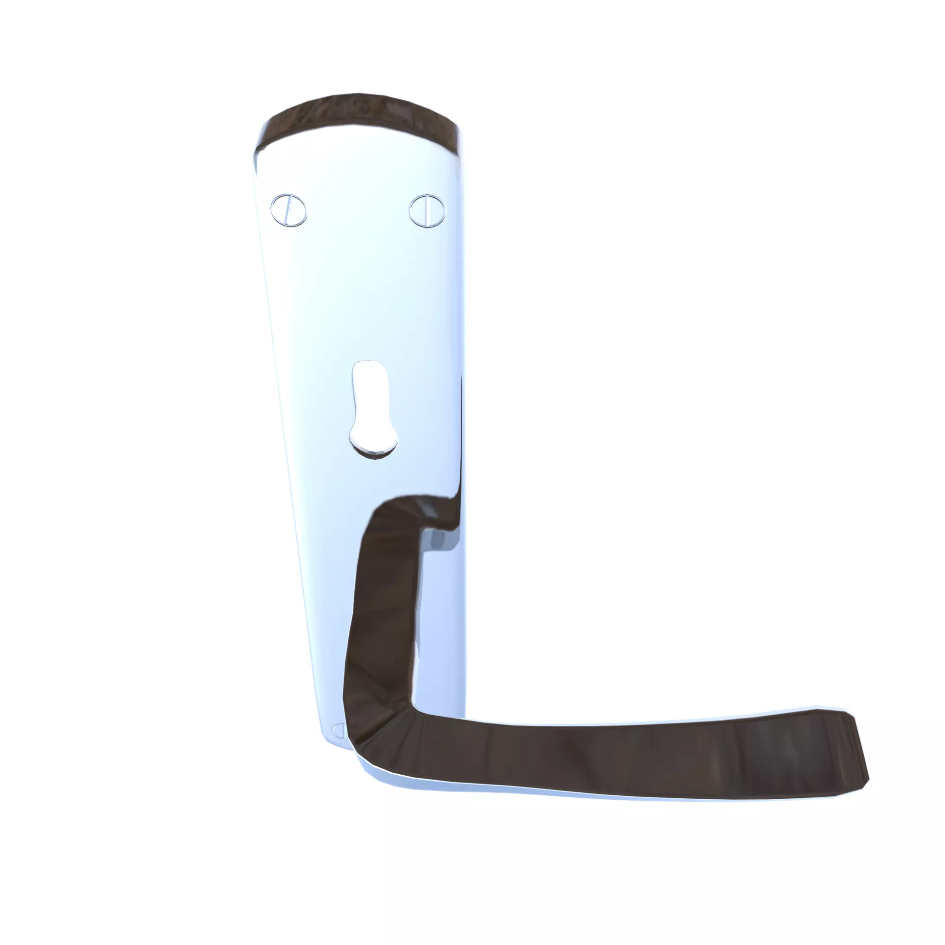 Silver Door Handle Low-poly 3D model_7