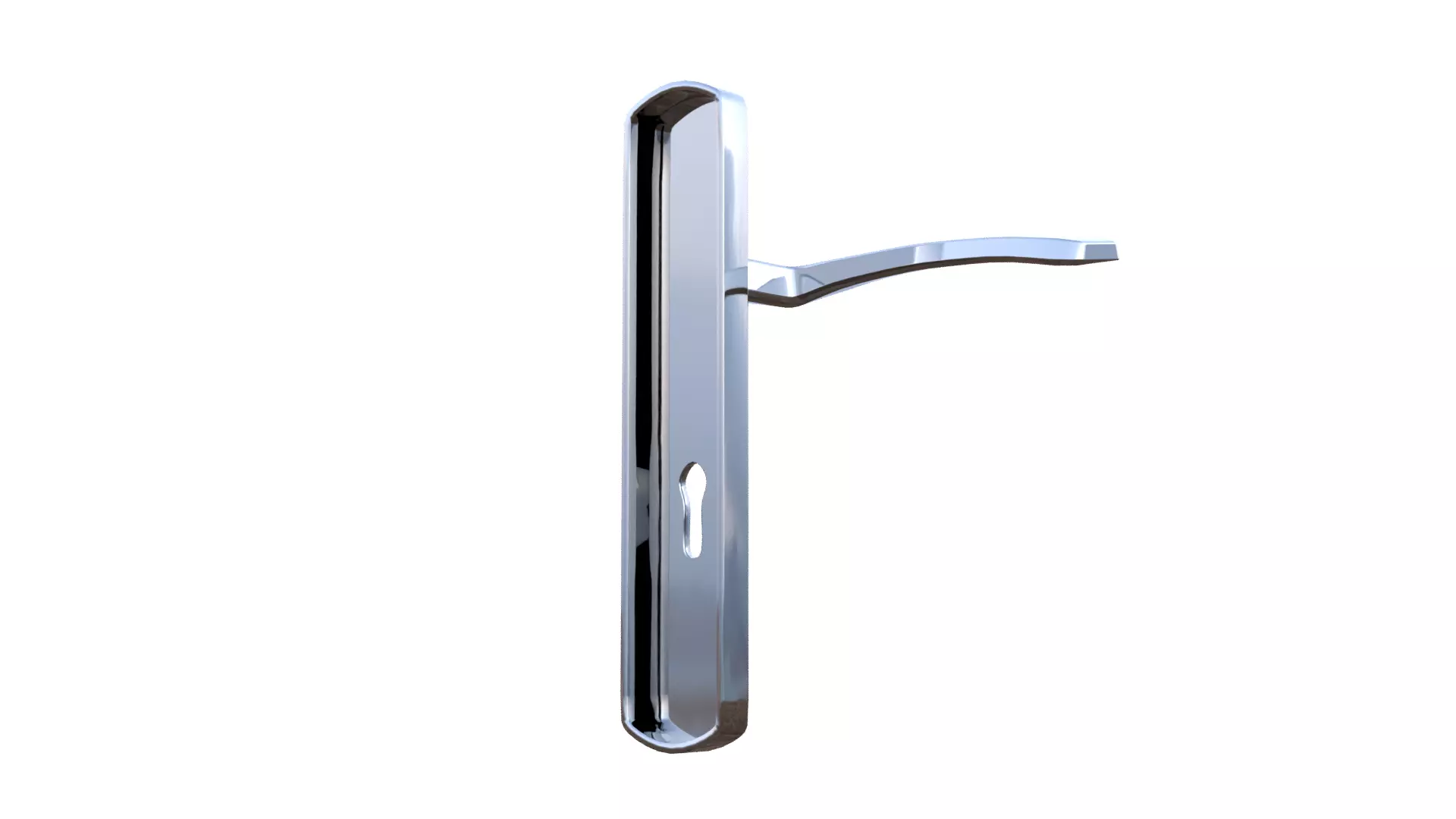 Silver Door Handle Low-poly 3D model_24