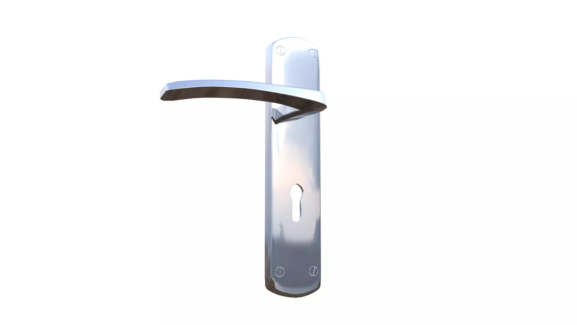 Silver Door Handle Low-poly 3D model_13
