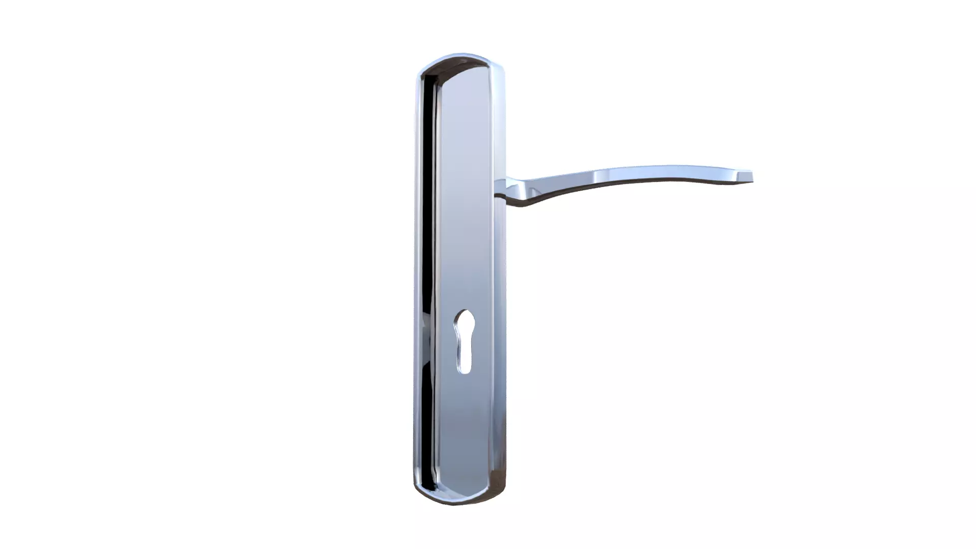 Silver Door Handle Low-poly 3D model_25