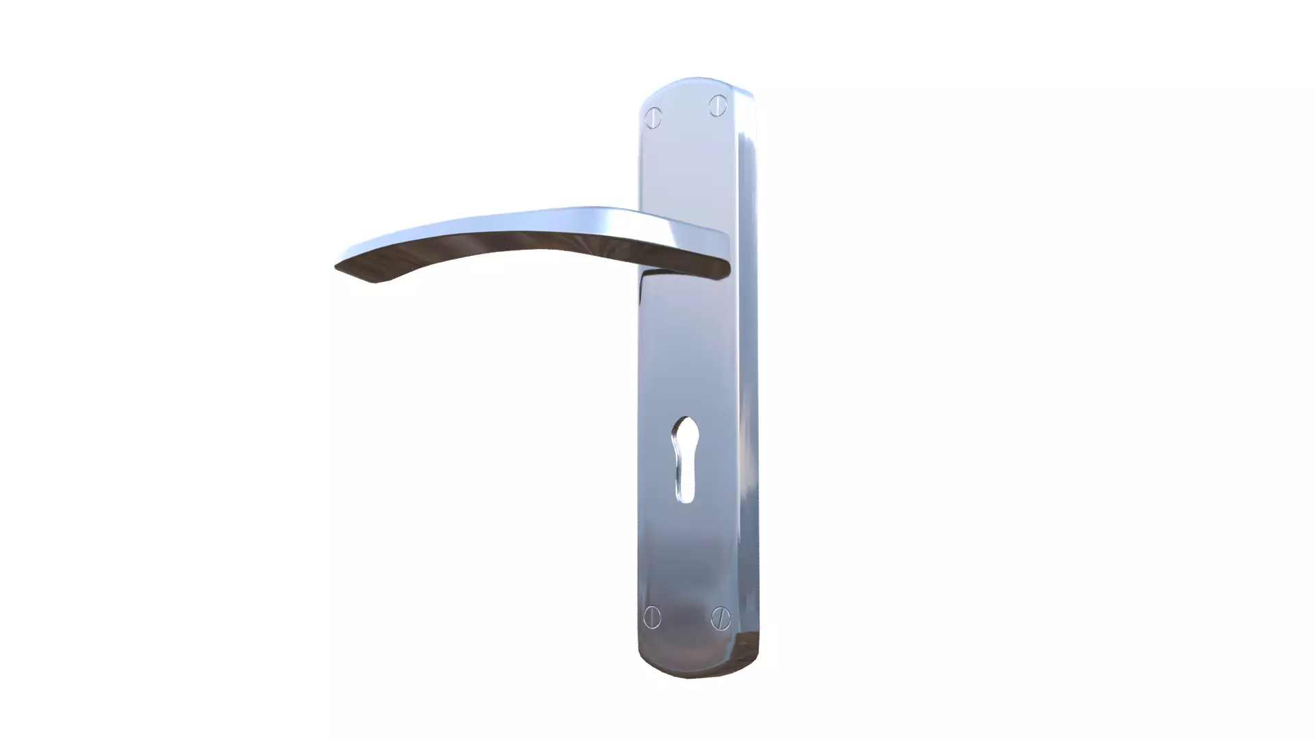 Silver Door Handle Low-poly 3D model_42