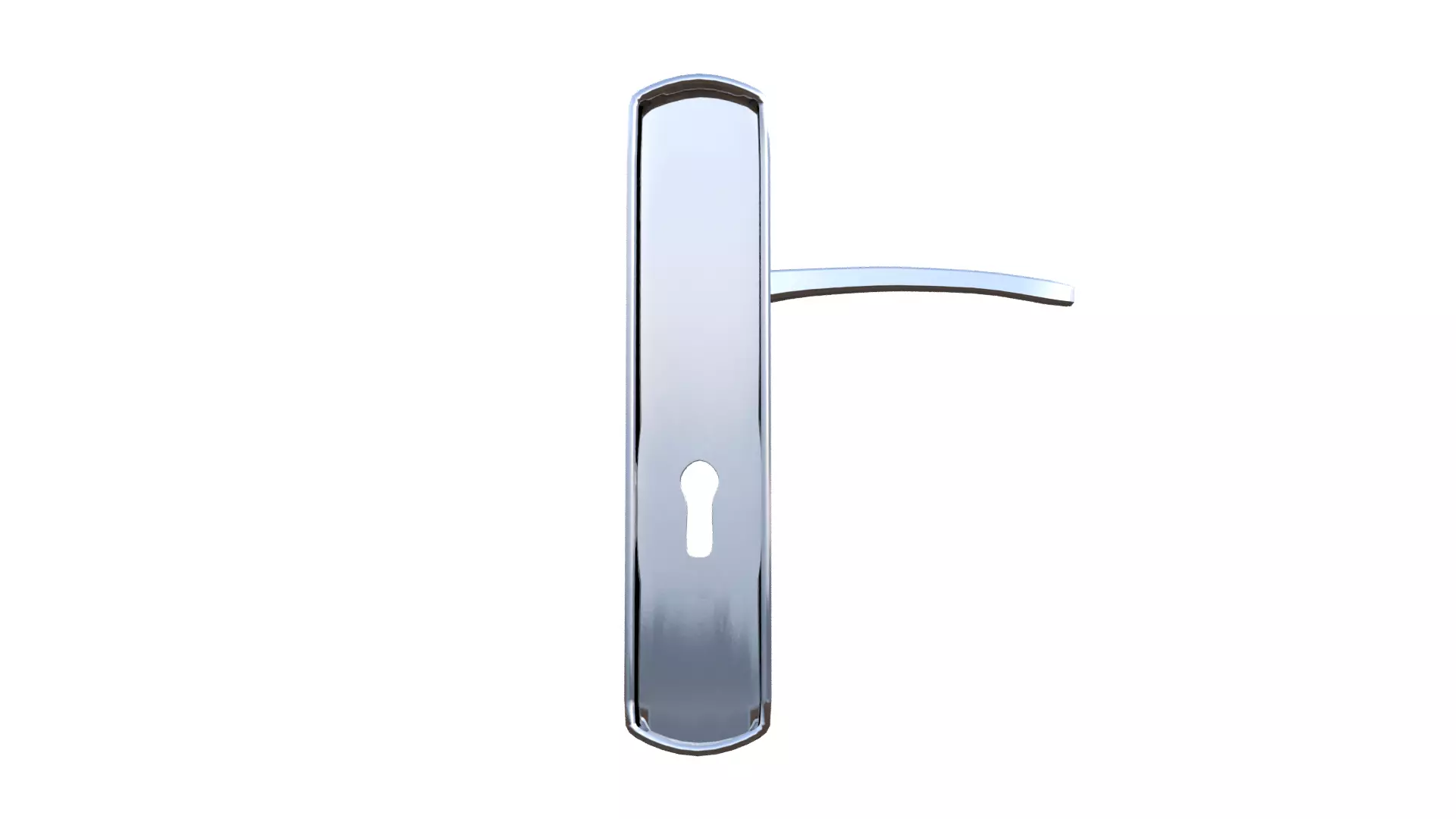 Silver Door Handle Low-poly 3D model_28