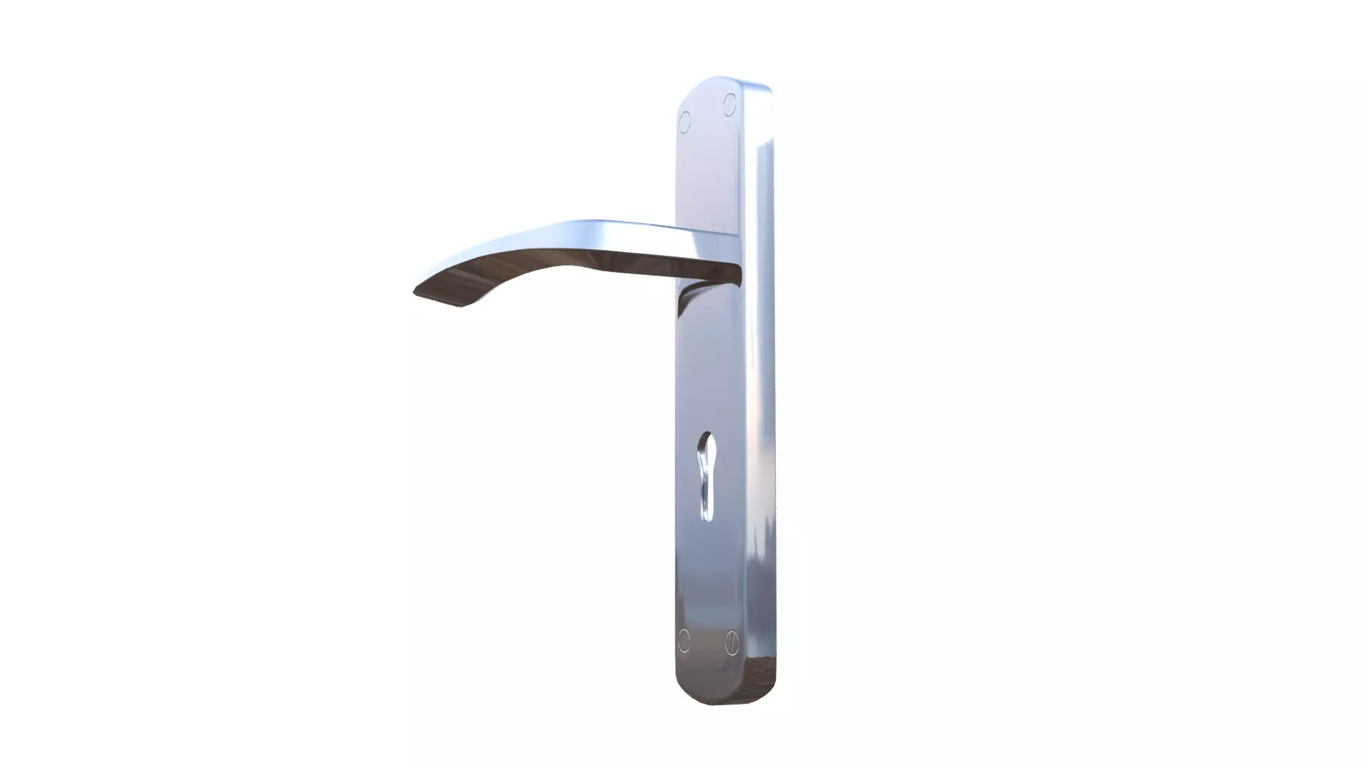 Silver Door Handle Low-poly 3D model_40