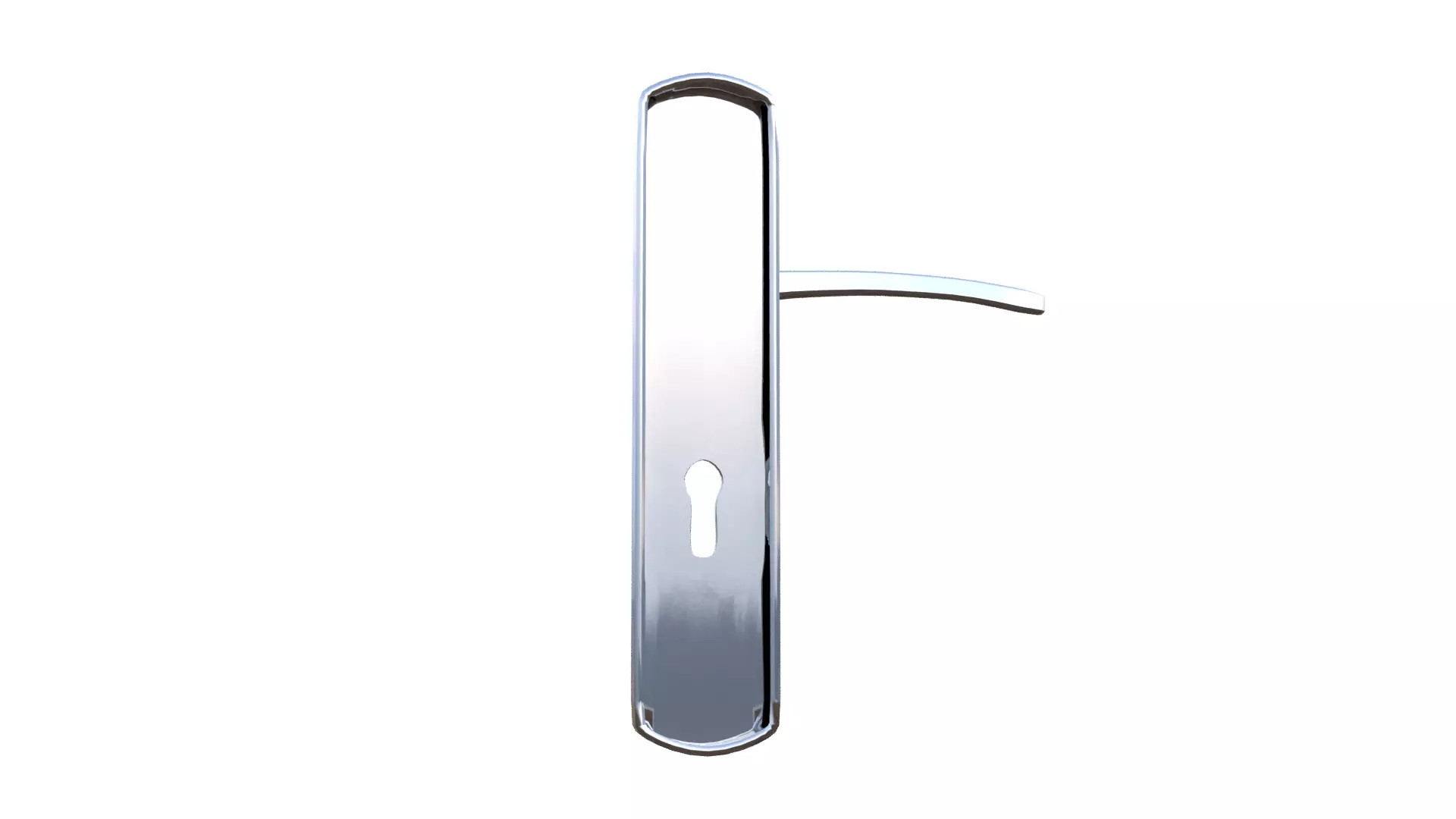Silver Door Handle Low-poly 3D model_29