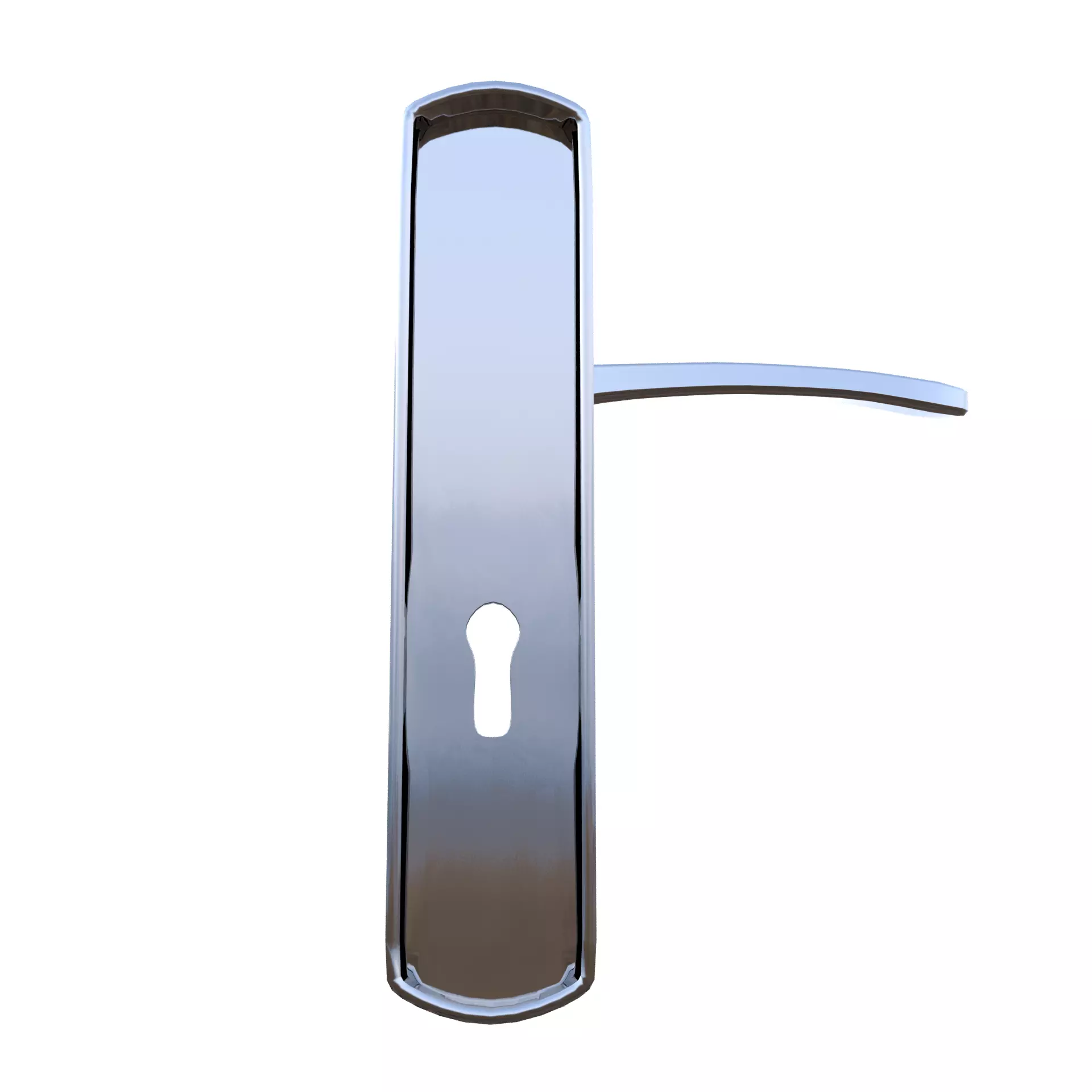 Silver Door Handle Low-poly 3D model_6