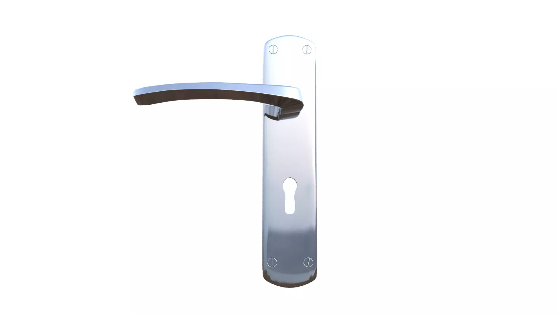 Silver Door Handle Low-poly 3D model_46
