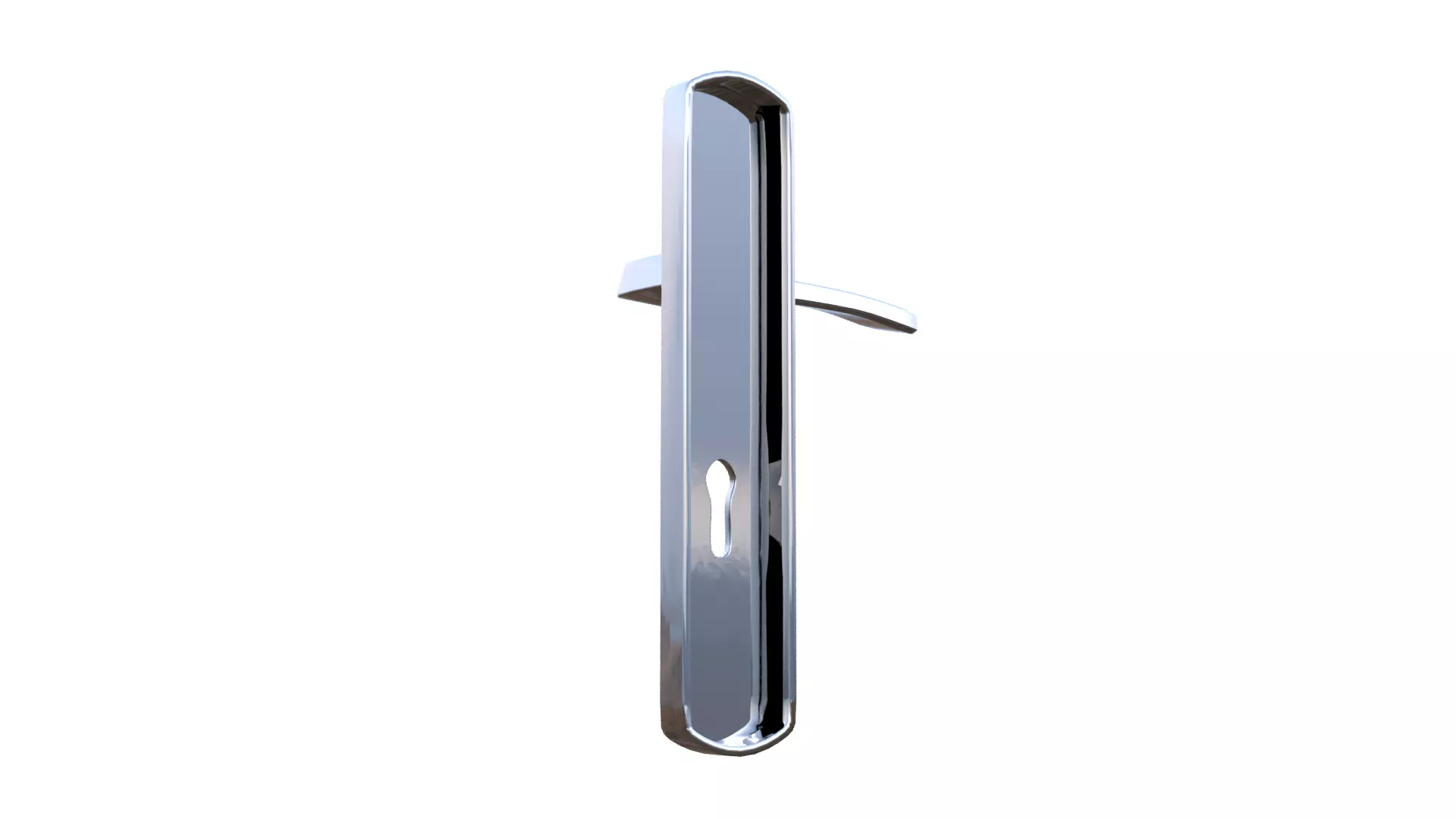 Silver Door Handle Low-poly 3D model_32
