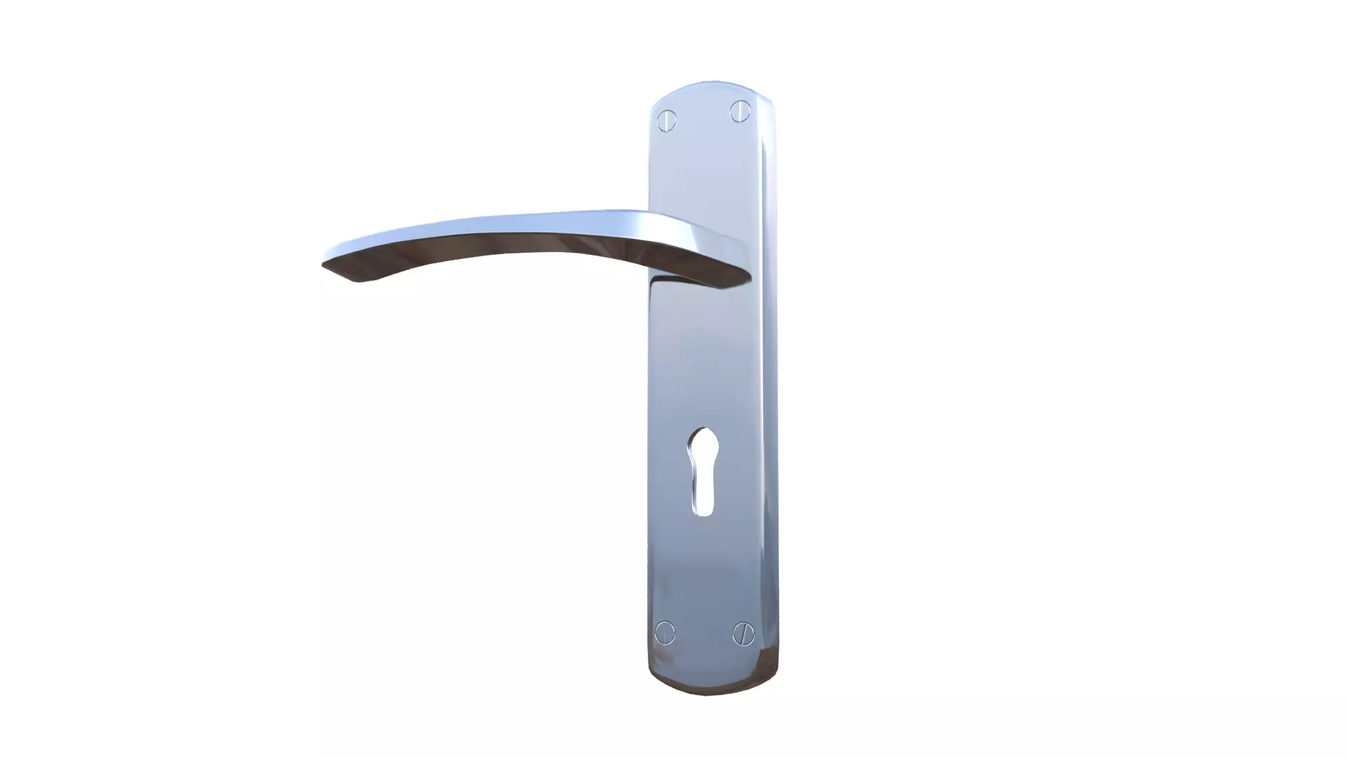 Silver Door Handle Low-poly 3D model_43