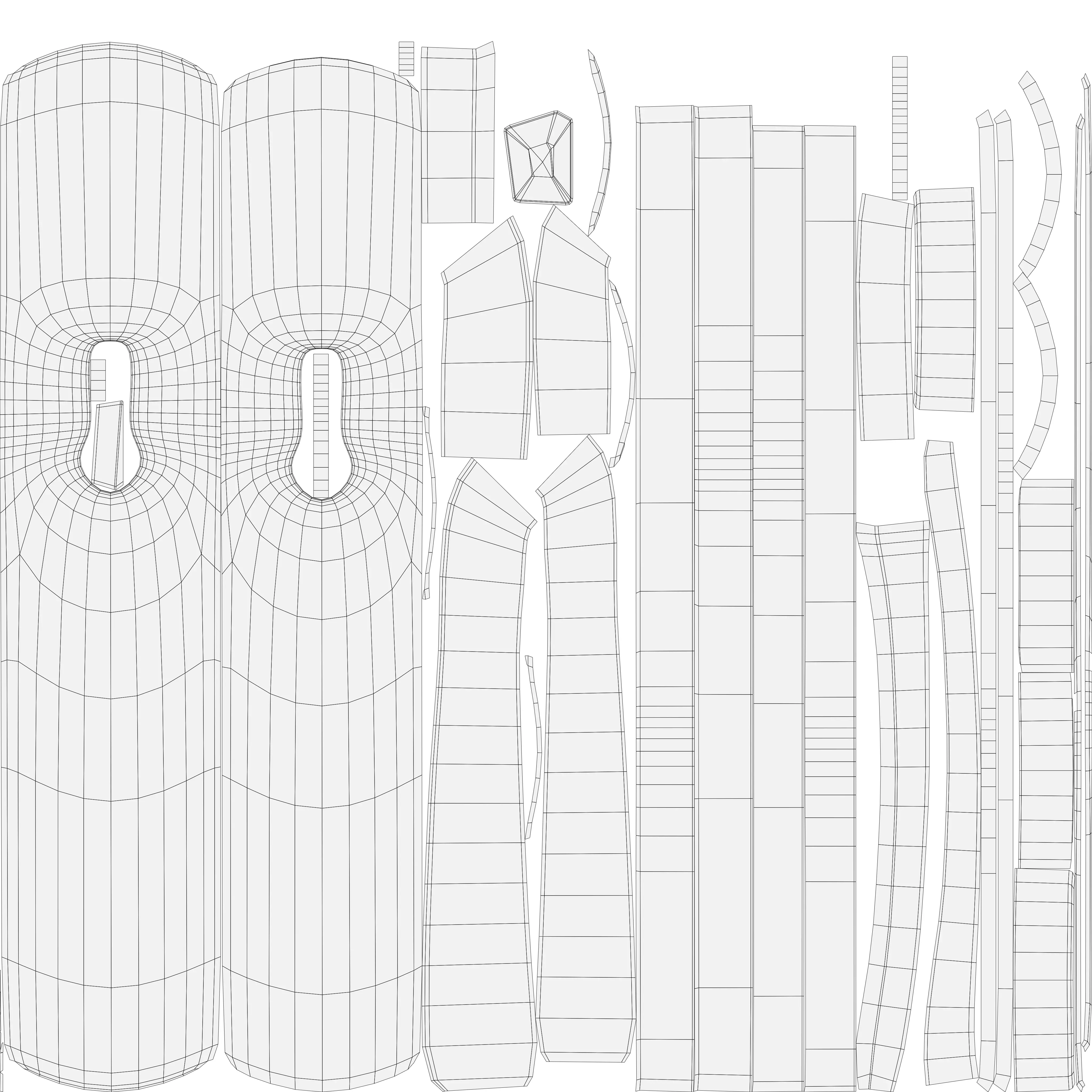 Silver Door Handle Low-poly 3D model_10