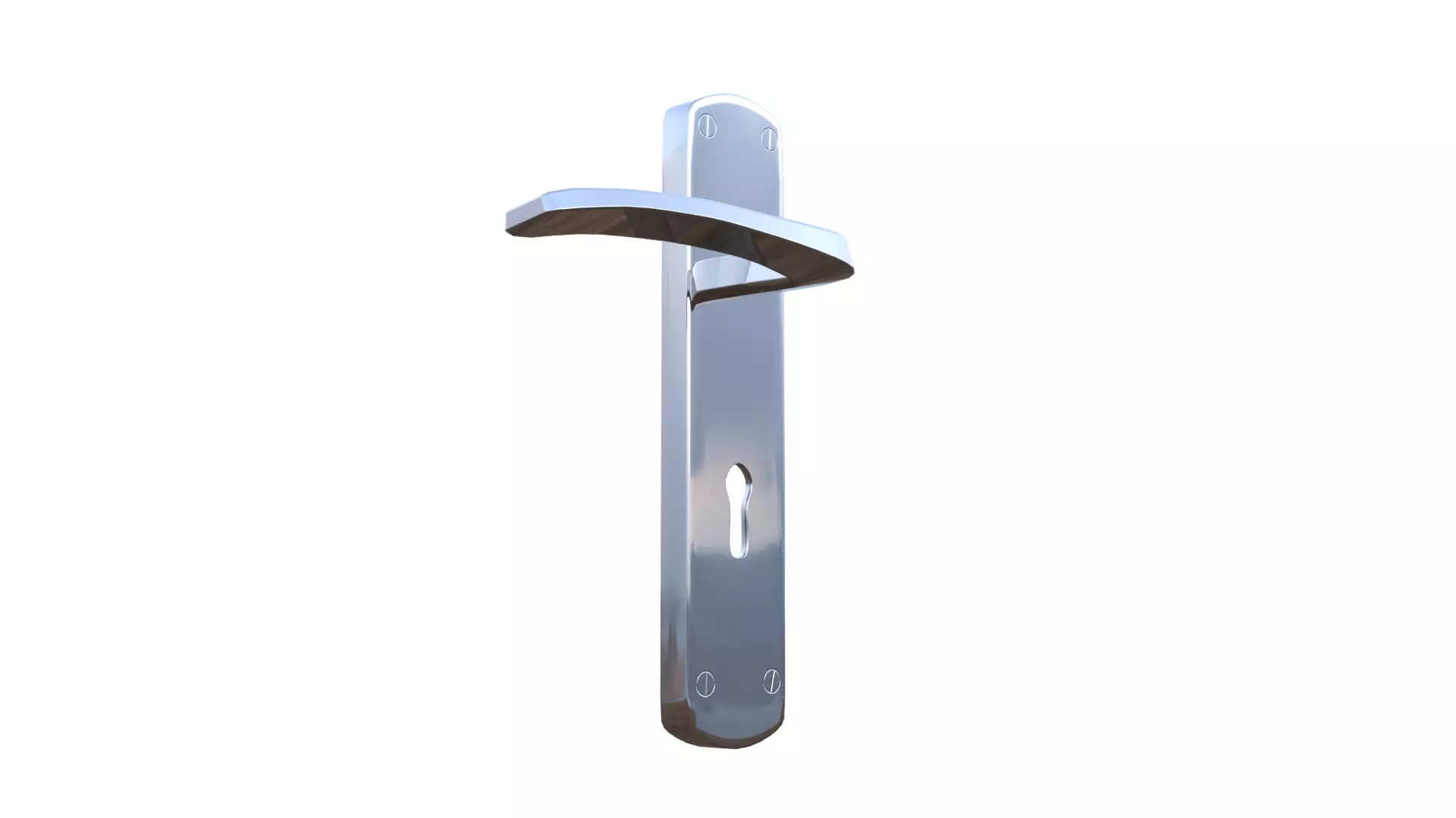 Silver Door Handle Low-poly 3D model_15