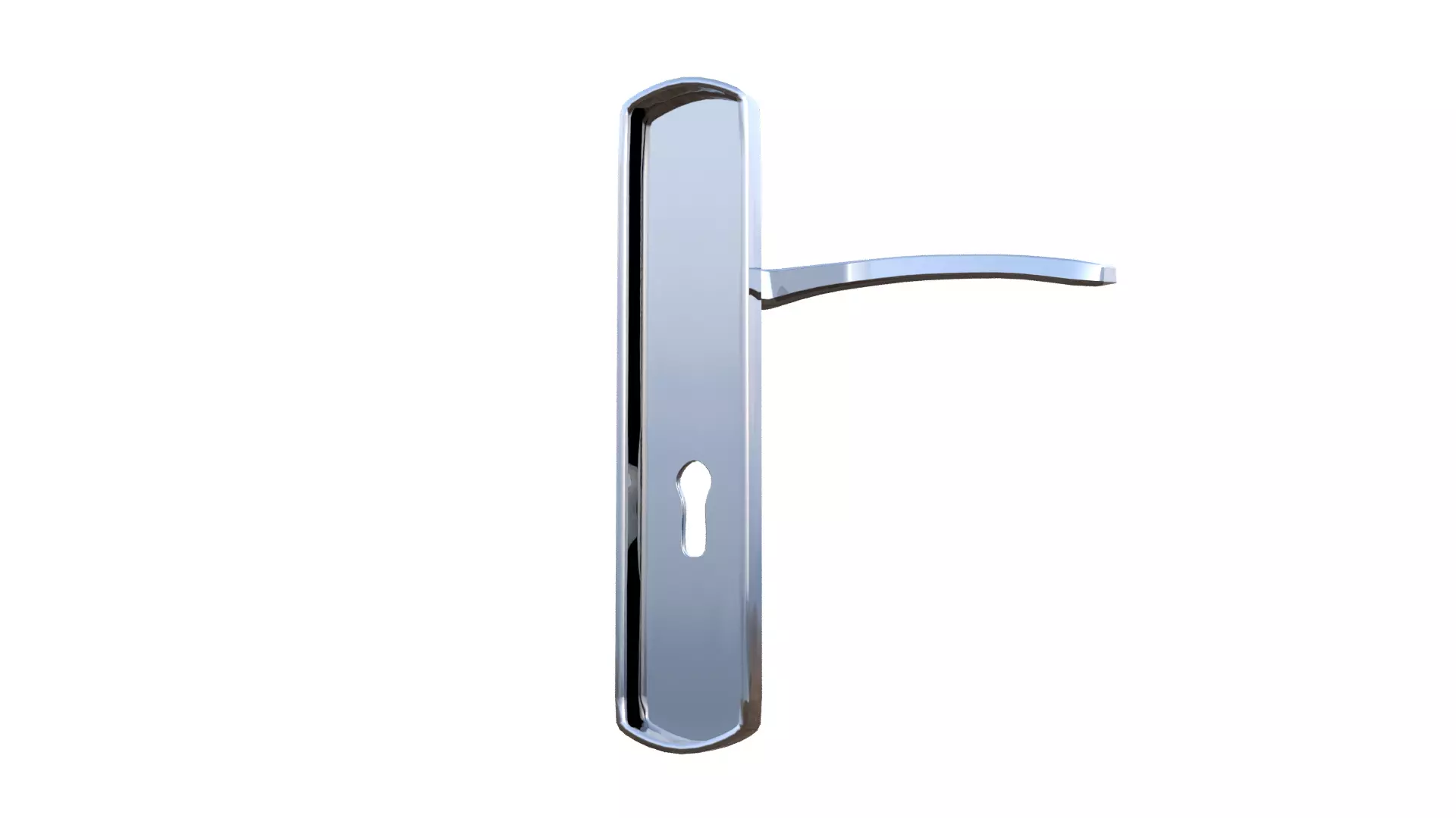 Silver Door Handle Low-poly 3D model_26