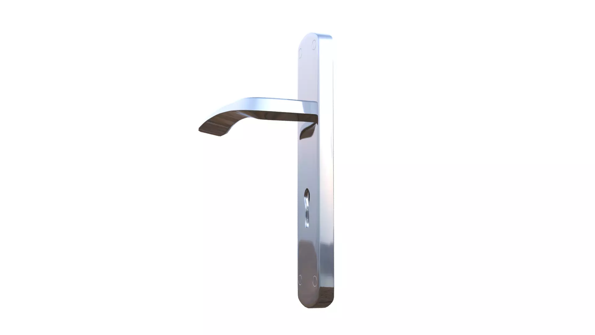 Silver Door Handle Low-poly 3D model_39