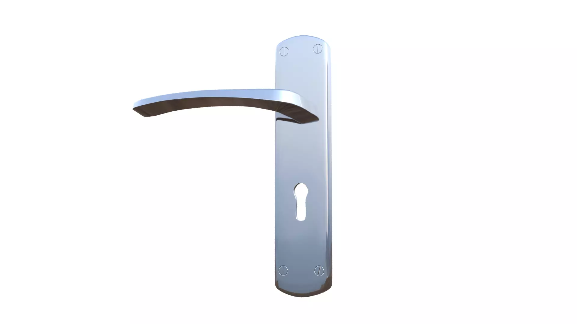 Silver Door Handle Low-poly 3D model_44
