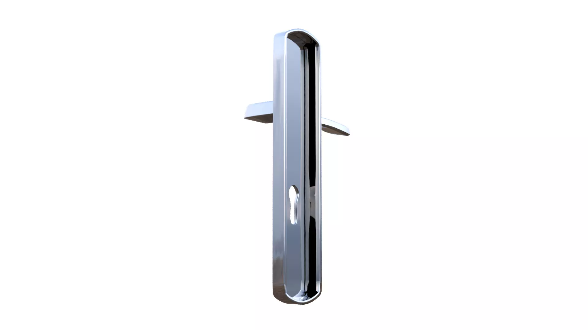 Silver Door Handle Low-poly 3D model_33