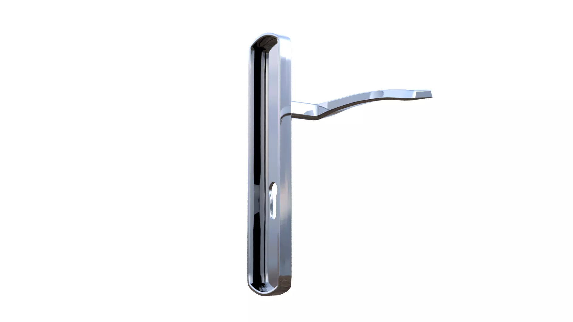 Silver Door Handle Low-poly 3D model_23