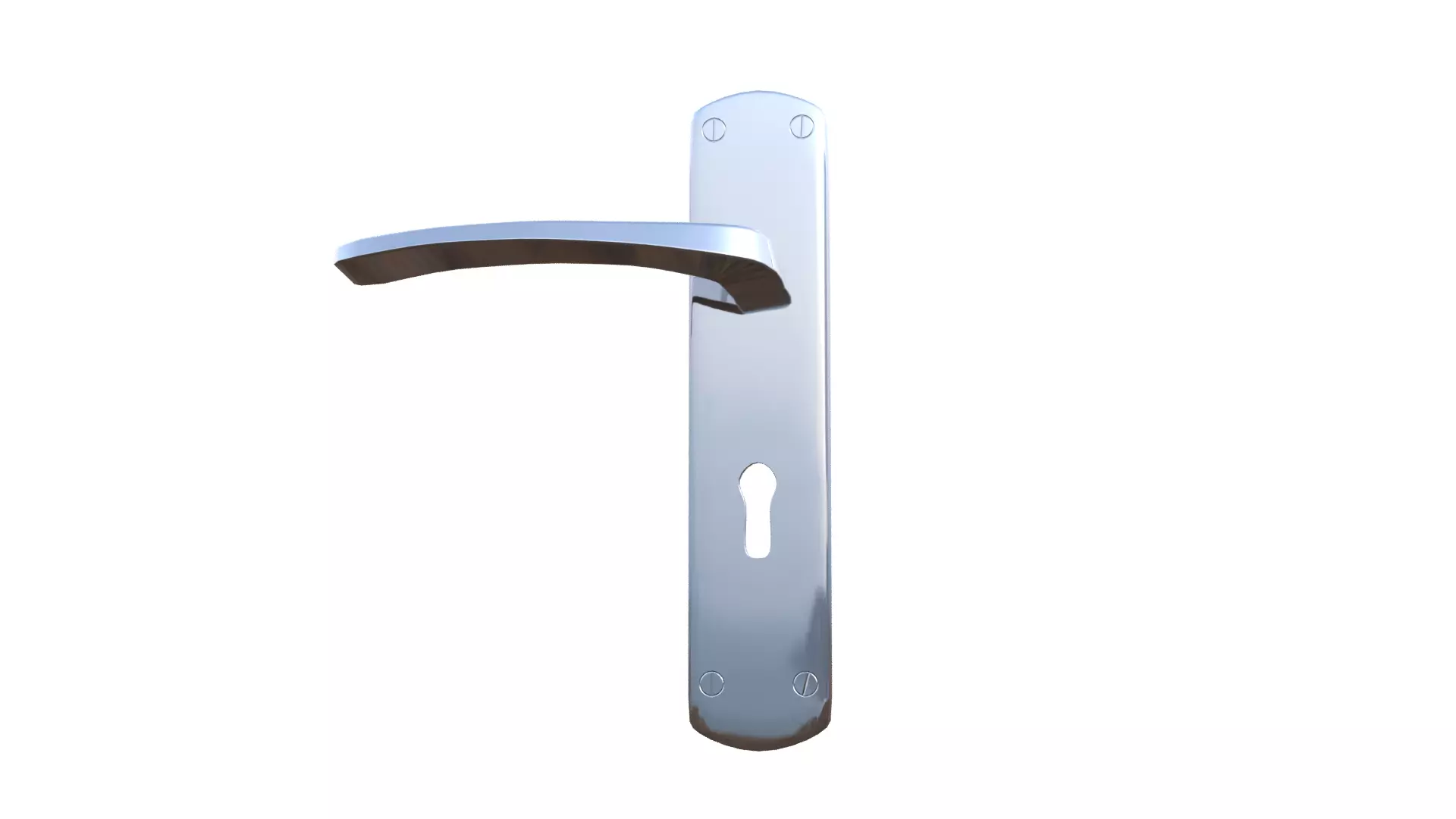 Silver Door Handle Low-poly 3D model_45