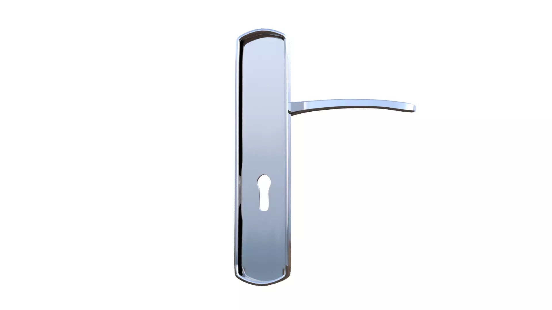 Silver Door Handle Low-poly 3D model_27