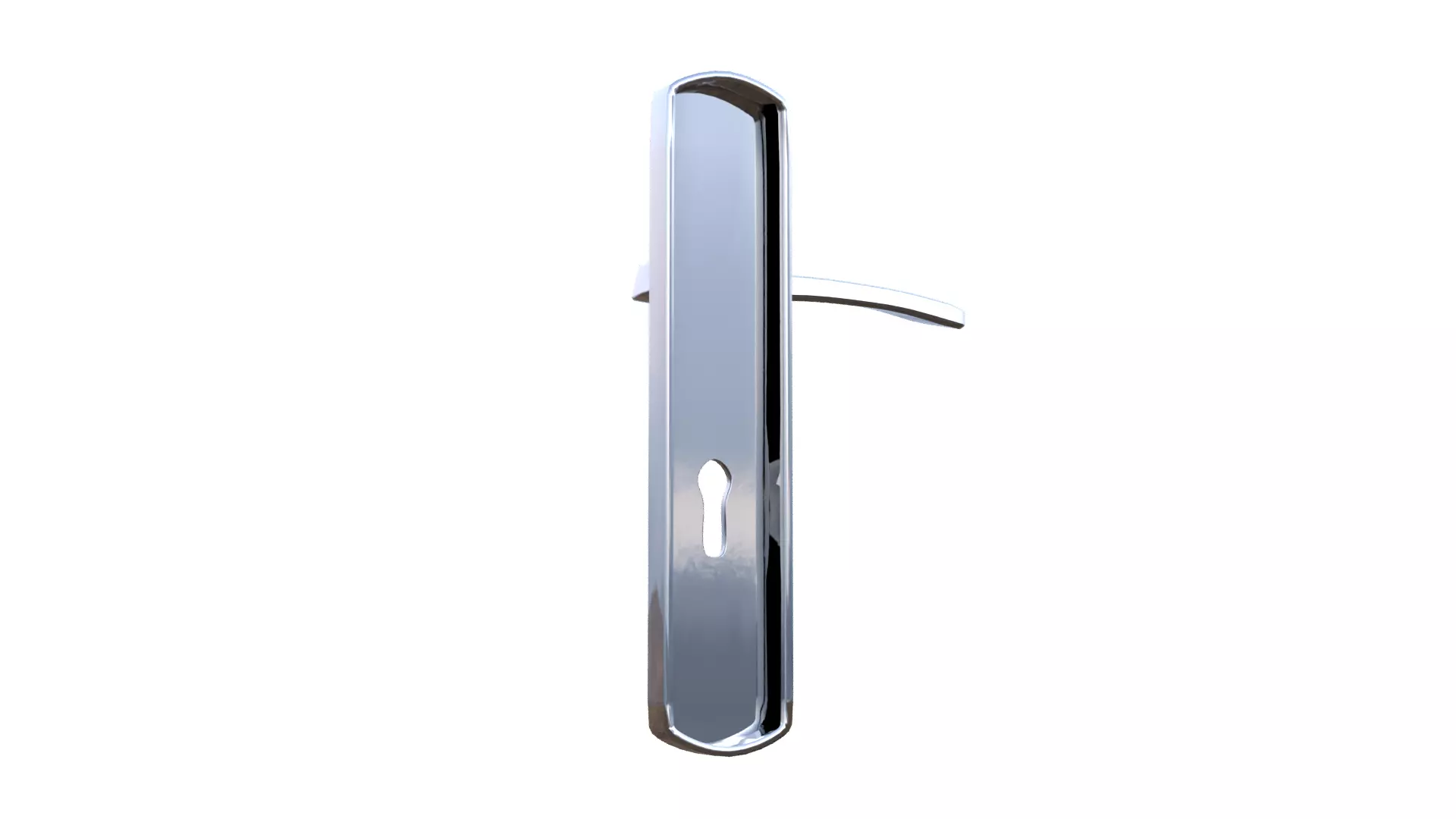 Silver Door Handle Low-poly 3D model_31