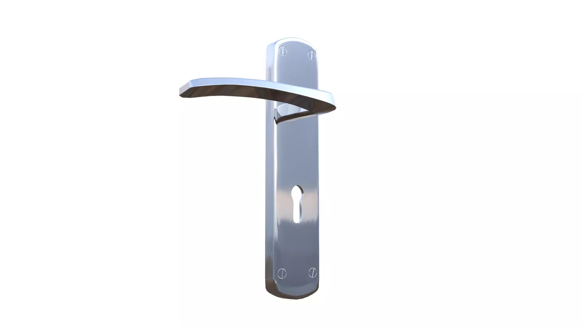 Silver Door Handle Low-poly 3D model_14