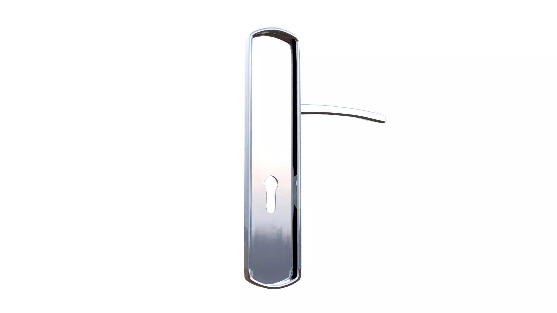 Silver Door Handle Low-poly 3D model_30