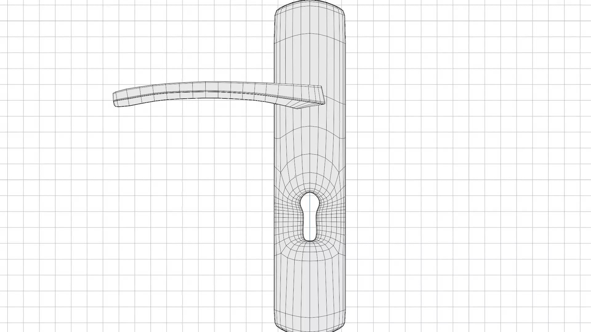 Silver Door Handle Low-poly 3D model_8