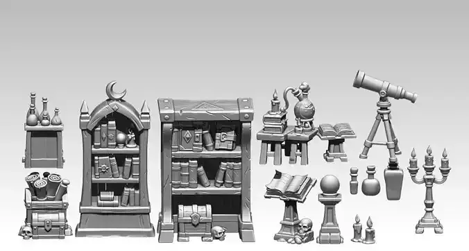 Printable fantasy wizard props