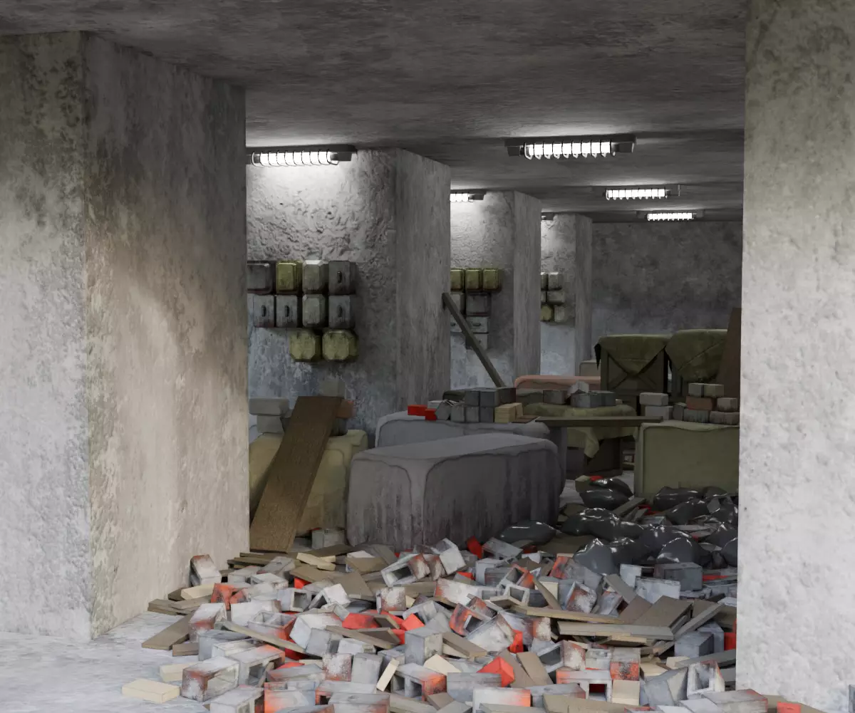 Abandoned Building Rubble - Environment 002 Low-poly 3D model_13