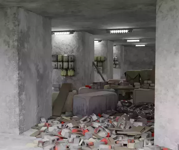 Abandoned Building Rubble - Environment 002 Low-poly 3D model 5