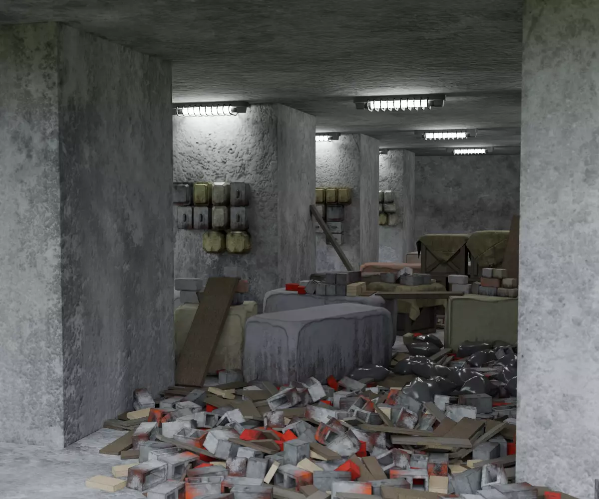 Abandoned Building Rubble - Environment 002 Low-poly 3D model_0