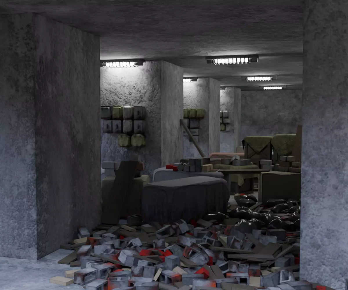 Abandoned Building Rubble - Environment 002 Low-poly 3D model_1