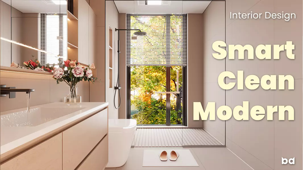 Modern Functional Bathroom 3ds Max and VRay Scene 3D model_8