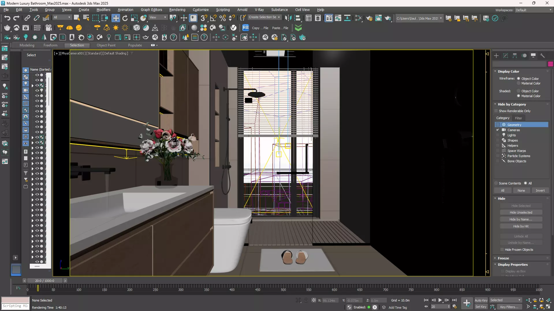 Modern Functional Bathroom 3ds Max and VRay Scene 3D model_7