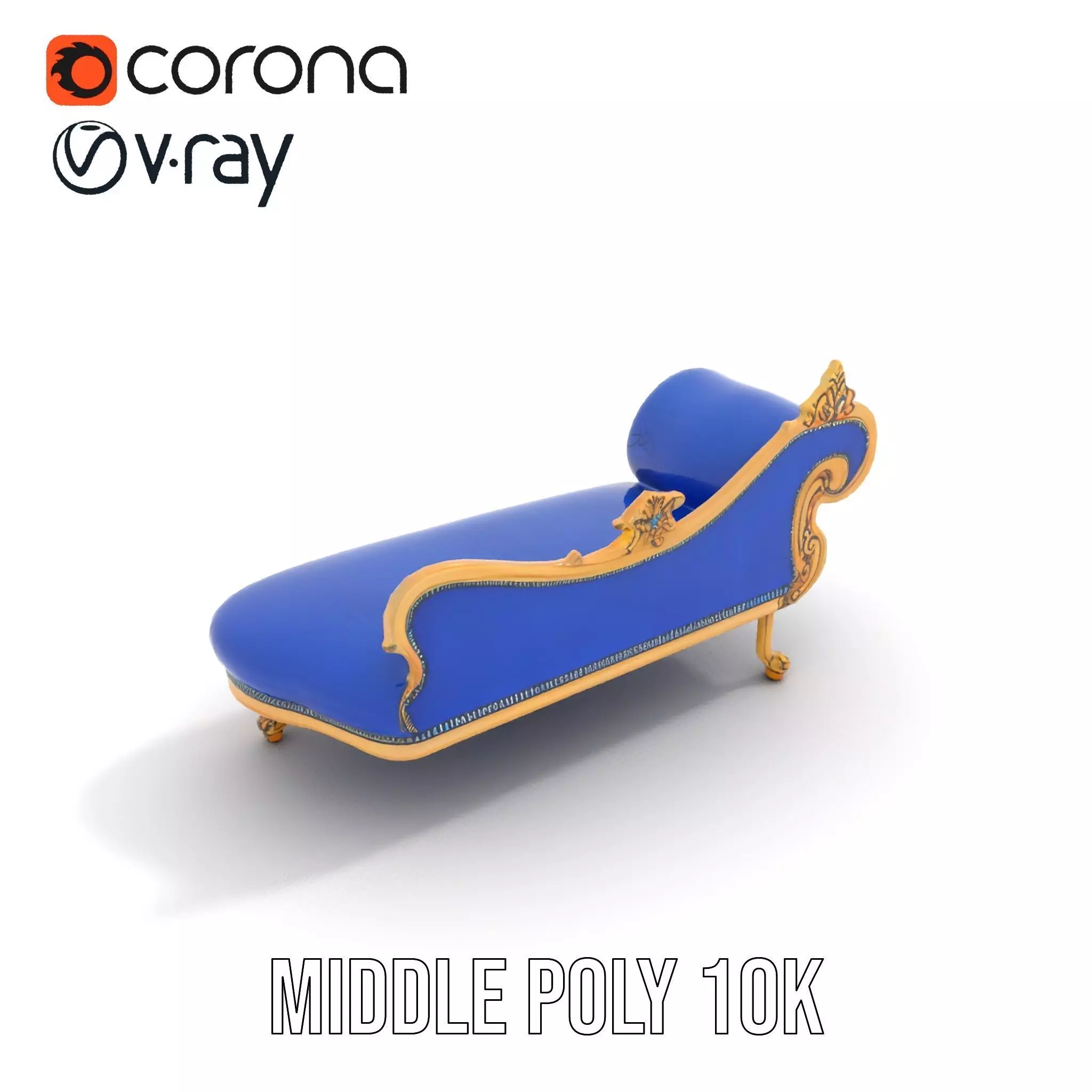 Royal Blue Chaise model pack Low-poly 3D model_14