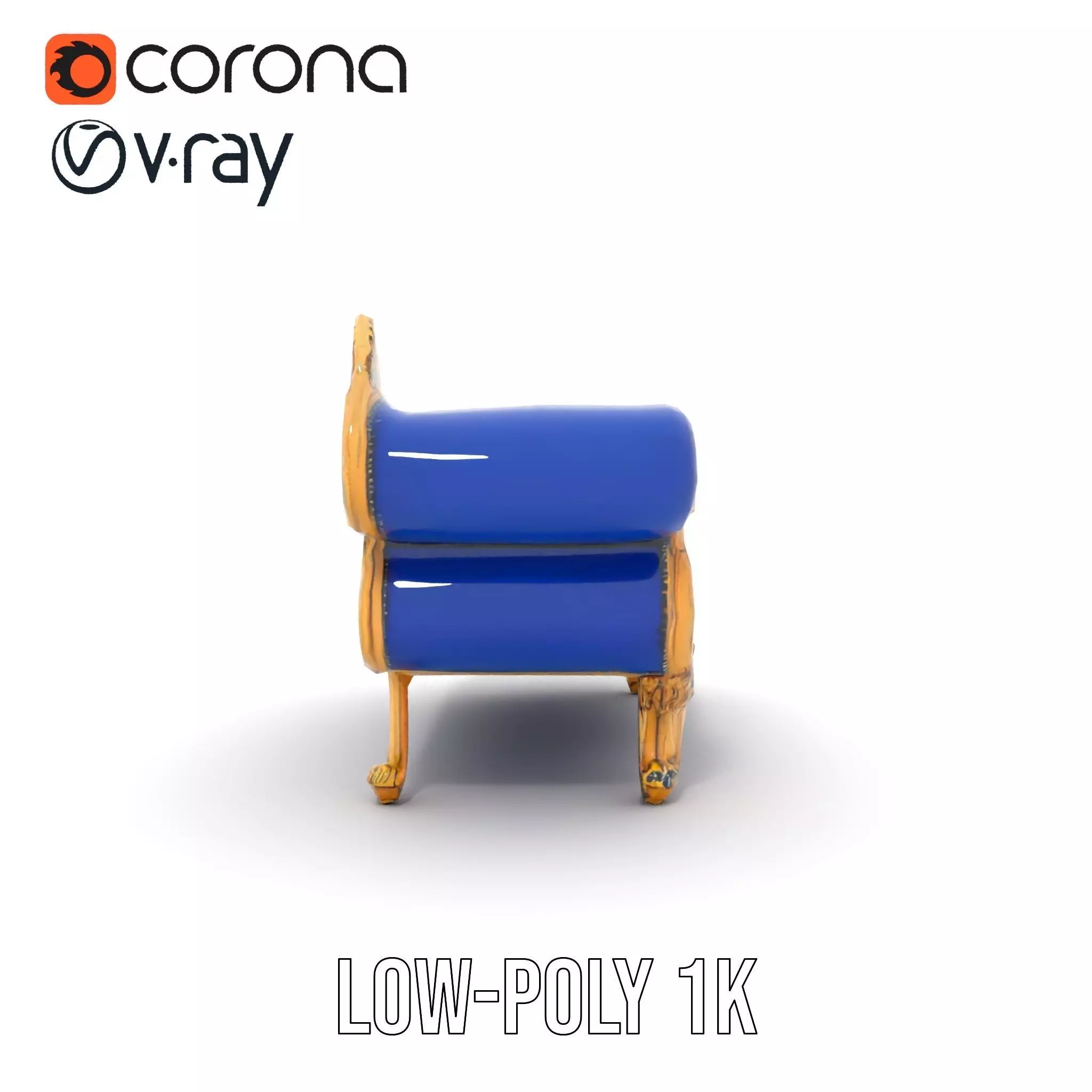 Royal Blue Chaise model pack Low-poly 3D model_29