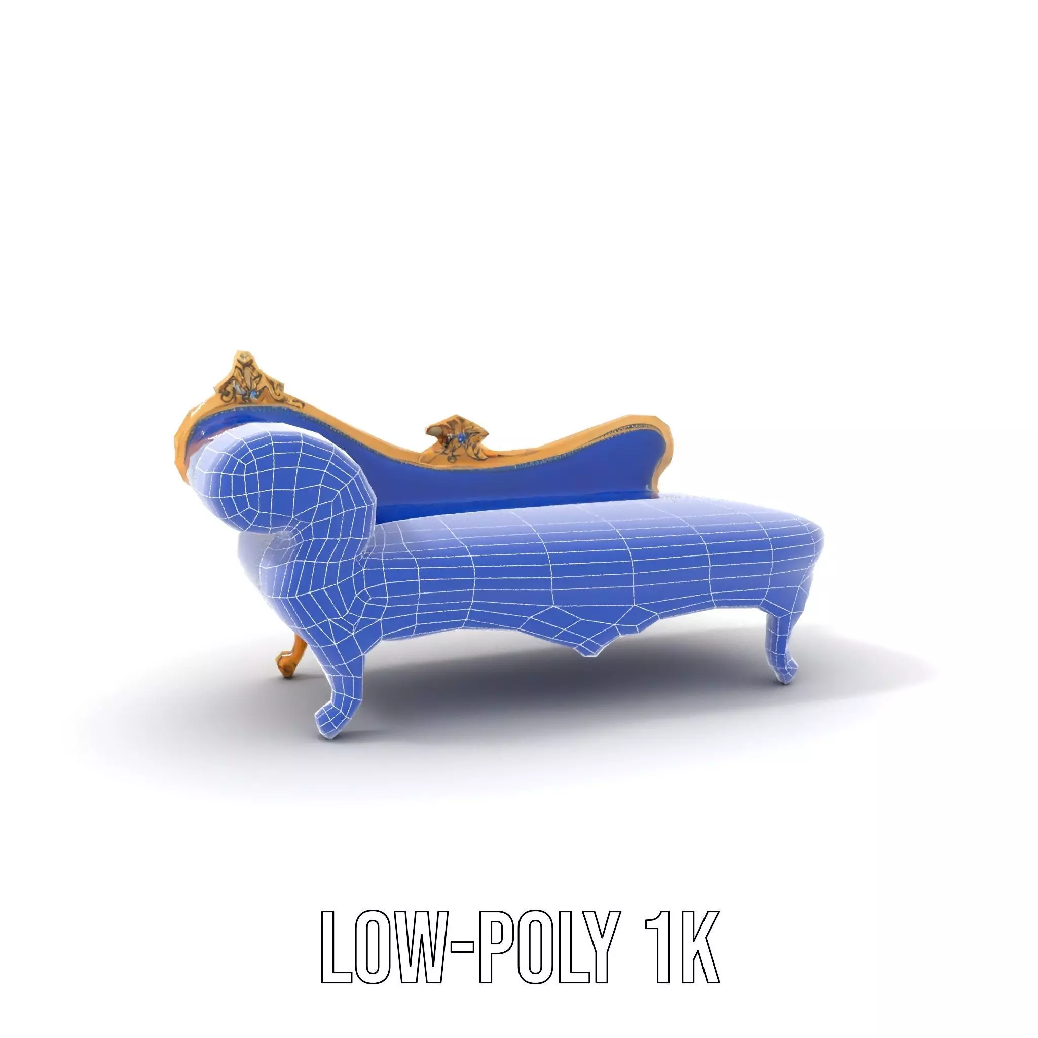 Royal Blue Chaise model pack Low-poly 3D model_24