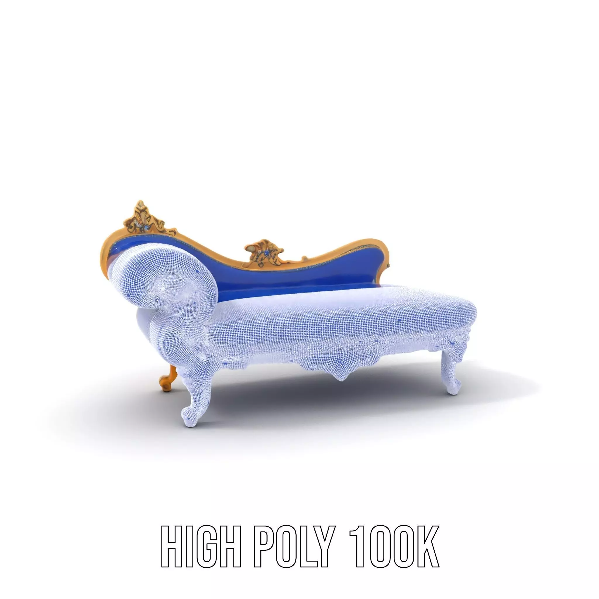 Royal Blue Chaise model pack Low-poly 3D model_5