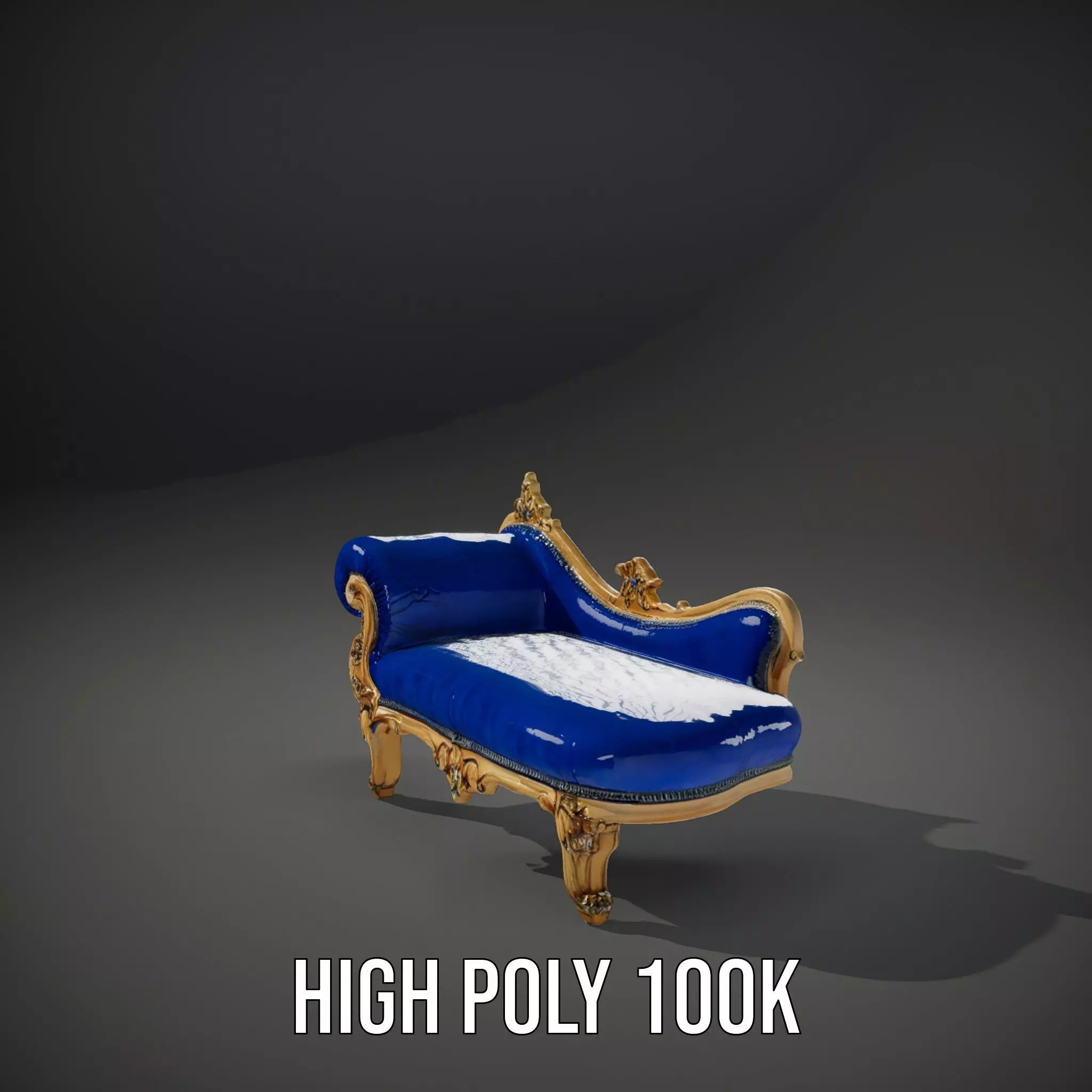 Royal Blue Chaise model pack Low-poly 3D model_9