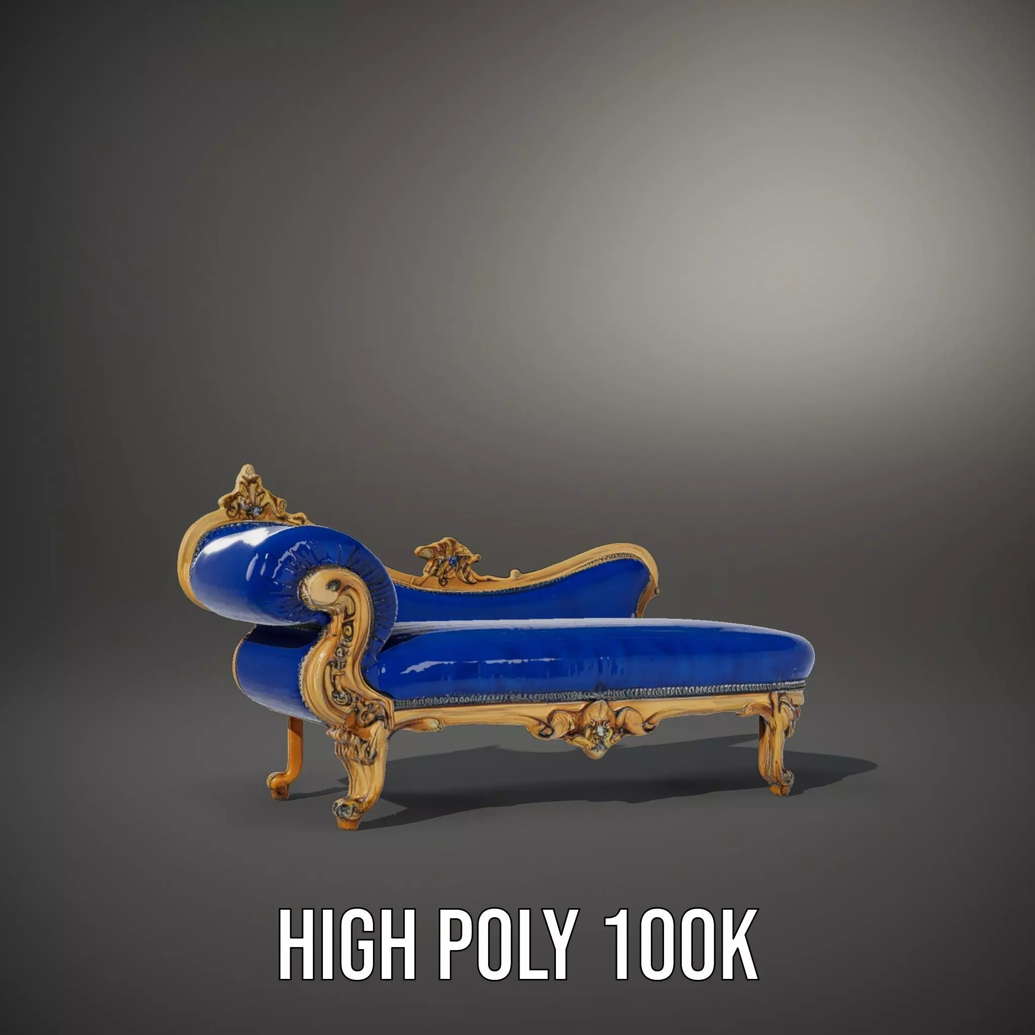 Royal Blue Chaise model pack Low-poly 3D model_11