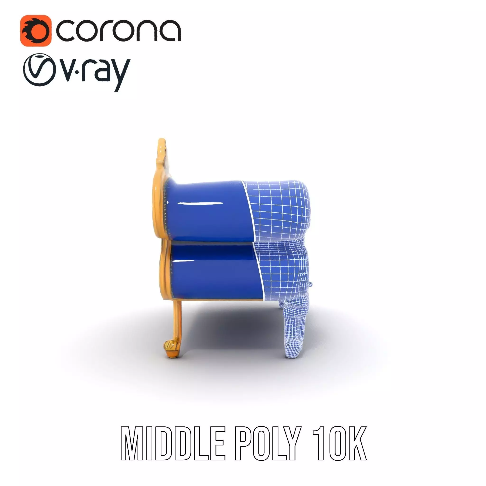 Royal Blue Chaise model pack Low-poly 3D model_31