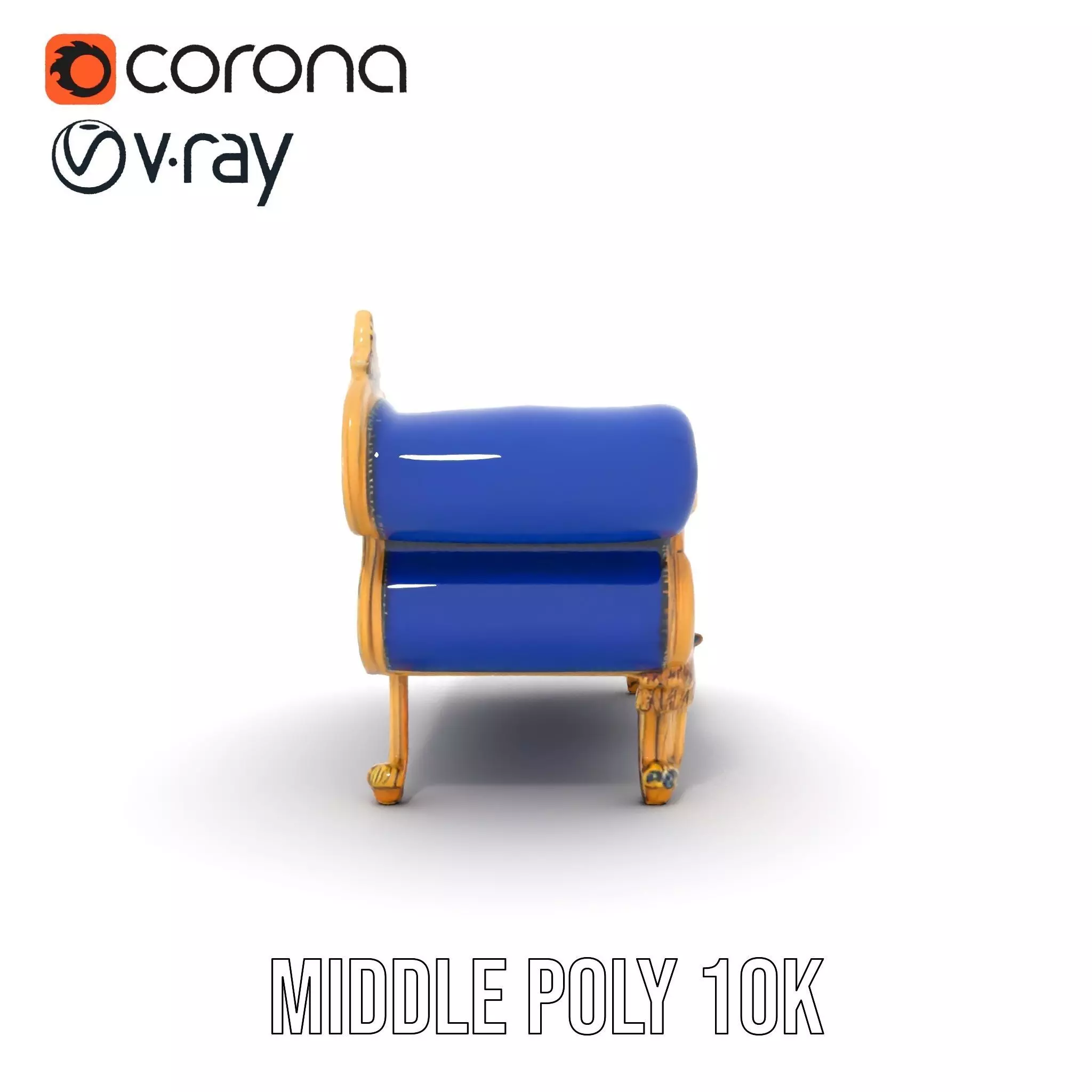 Royal Blue Chaise model pack Low-poly 3D model_17
