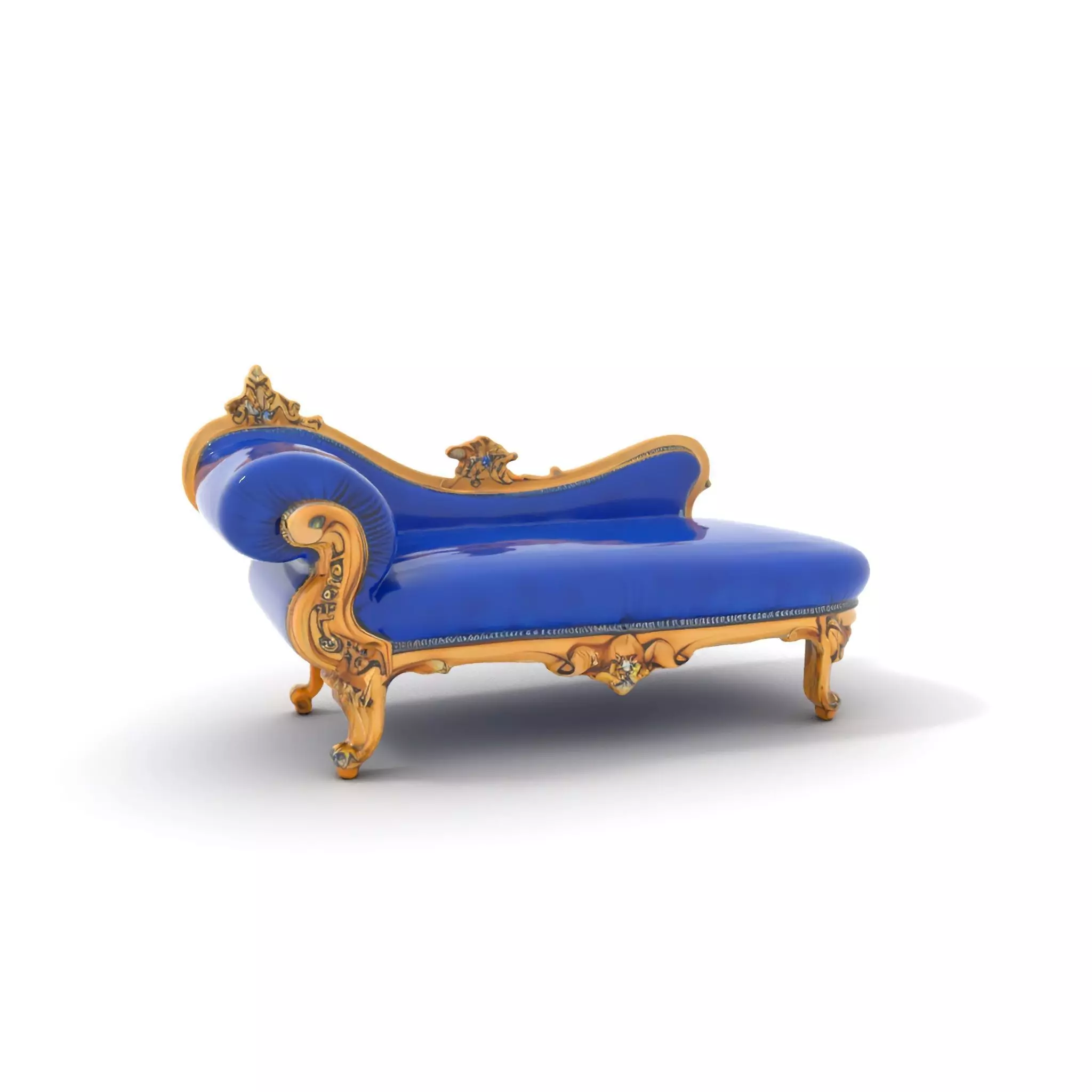 Royal Blue Chaise model pack Low-poly 3D model_0