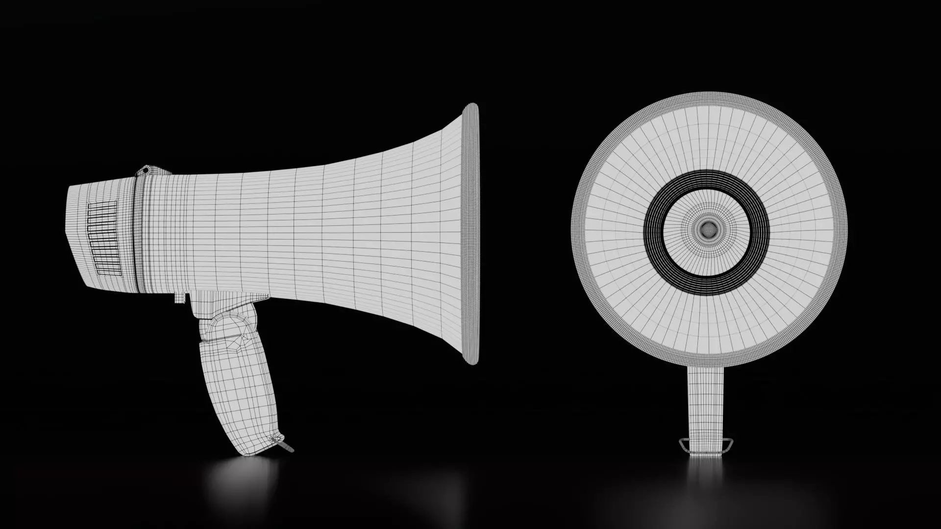 Realistic Dual Megaphones Low-poly 3D model_14